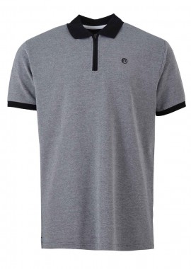 Αντρική μπλούζα γραμμή polo φερμουάρ. Casual style ΜΑΥΡΟ