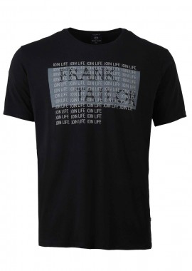 Αντρικό tshirt letters print. Casual style ΜΑΥΡΟ