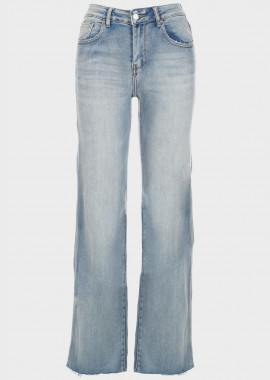 Γυναικεία jean ελαστική παντελόνα τελείωμα με ξέφτια.Denim Collection JEAN