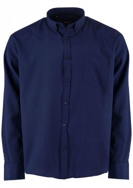 Ανδρικό πουκάμισο μονόχρωμο με τσεπάκι. ΜΠΛΕ