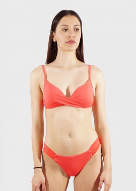 Γυναικείο σετ μαγιό μονόχρωμο bikini παρτό. Καλύπτει B CUP ΚΟΡΑΛΙ