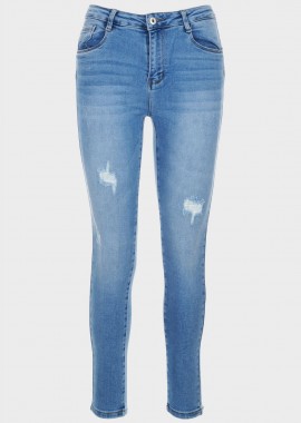 Γυναικείο Jean skinny push up ελαφριά ξεβάματα Hight Waist. Denim Collection JEAN
