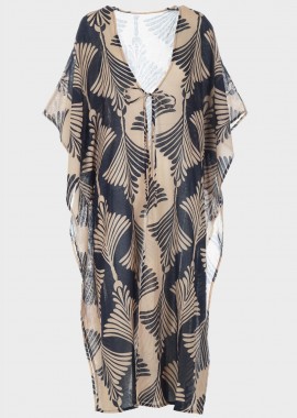 Γυναικείο μακρύ καφτάνι τουνίκ με σχέδια .Summer Collection SAND