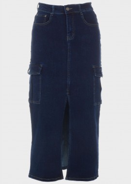 Γυναικεία μακριά jean cargo φούστα. Denim Collection JEAN