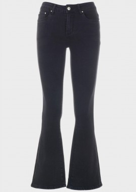 Γυναικεία jean ελαστική καμπάνα.Denim Collection ΜΑΥΡΟ