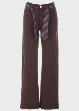 Τζιν wide leg μονόχρωμο MARRON