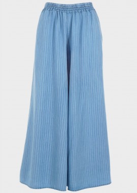 Γυναικεία παντελόνα με ρίγες και λάστιχο στη μέση.Casual Style LIGHT JEANS