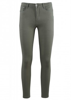 Γυναικείo παντελόνι ελαστική καπαρντίνα γραμμή skinny. Basic Collection ΧΑΚΙ