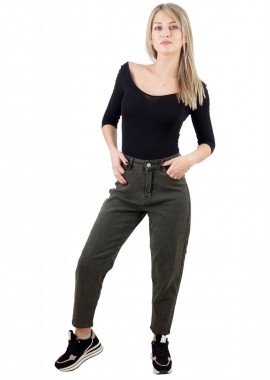 Γυναικείο παντελόνι jean baggy. Denim Collection. ΧΑΚΙ
