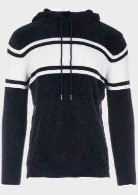 Ανδρικό πουλόβερ senil ρίγα κουκούλα NAVY