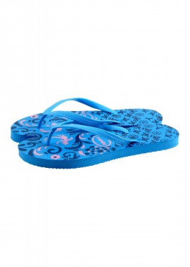 gsecret - Γυναικεία σαγιονάρα flip-flop all print πάτος. Summer Collection. INDIGO