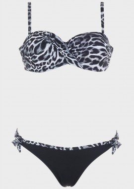 Bikini strapless animal print.Kαλύπτει στήθος B Cup ANIMAL