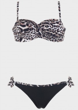 gsecret - Bikini strapless slip δετό.Kαλύπτει στήθος B Cup ANIMAL