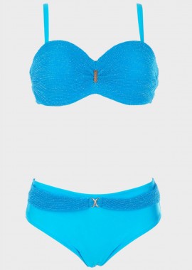 Bikini μονόχρωμο λούρεξ.Καλύπτει C Cup INDIGO