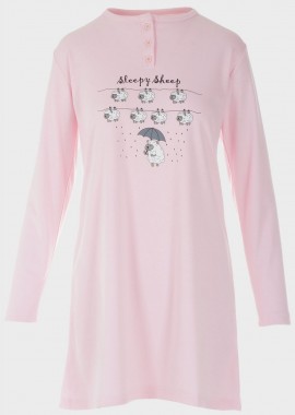 Γυναικείο νυχτικό πατιλέτα Sleepy Sheep ΡΟΖ