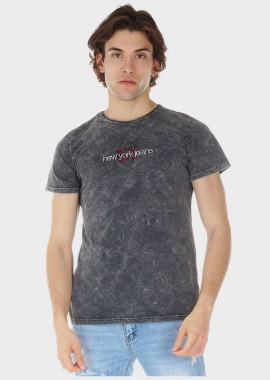 Ανδρικό Tshirt στάμπα 3d κανονική γραμμή. ΓΚΡΙ