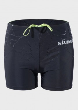 gsecret - Ανδρικό μαγιό slim fit μονόχρωμο ανάγλυφες λεπτομέρειες ΜΑΥΡΟ