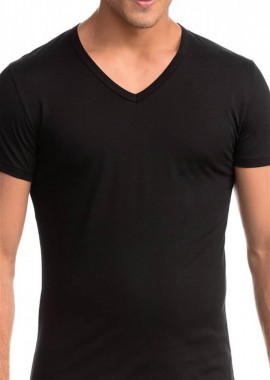 ΚΟΝΤΟΜΑΝΙΚΟ ΑΝΔΡΙΚΟ ΦΑΝΕΛΑΚΙ INIZIO ΛΑΙΜΟΚΟΨΗ ΤΥΠΟΥ V 4202 ΜΑΥΡΟ