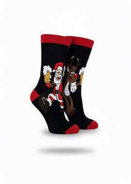 ΧΡΙΣΤΟΥΓΕΝΝΙΑΤΙΚΗ ΠΕΤΣΕΤΕ ΚΑΛΤΣΑ ΜΕ ΣΧΕΔΙΑ 3193-13 ΜΑΥΡΟ/ΛΕΥΚΟ/ΚΑΦΕ