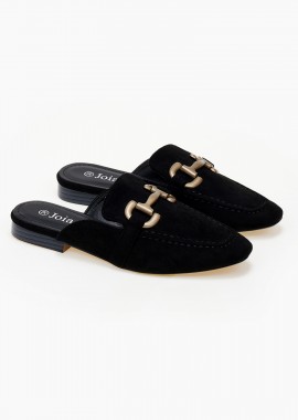 Issue - Loafers εξώφτερνα με suede υφή - Μαύρο