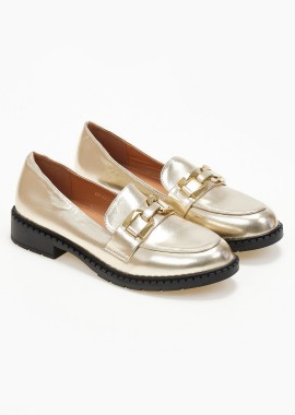 Issue - Loafers με διακοσμητική αγκράφα - Χρυσό