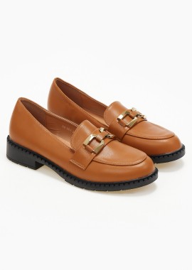 Issue - Loafers με διακοσμητική αγκράφα - Κάμελ