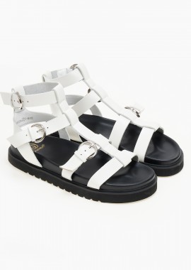 Issue - Σανδάλια flatform με πολλαπλά λουράκια - Λευκό