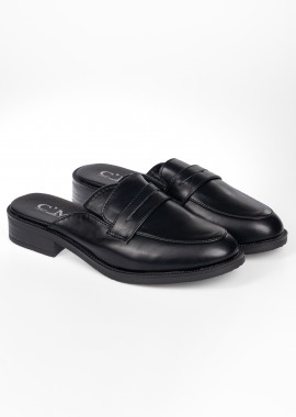 Issue - Loafers εξώφτερνα με χοντρό τακούνι - Μαύρο