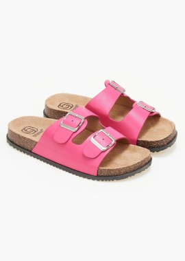 Παντόφλες με δύο τόκες - Φούξια