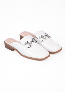 Issue - Loafers εξώφτερνα με αγκράφα - Λευκό
