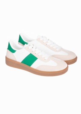 Γυναικεία sneakers με συνδυασμό υλικών - Πράσινο