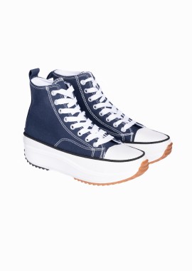 Issue - Γυναικεία sneakers μποτάκια πάνινα - Μπλε