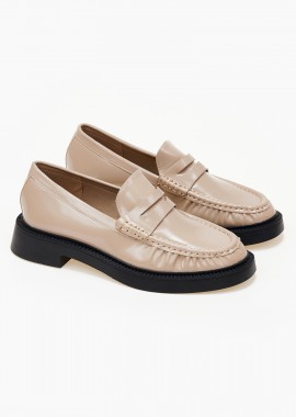 Loafers basic με εξώραφα - Μπεζ
