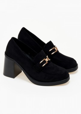 Issue - Ψηλά loafers με suede υφή - Μαύρο