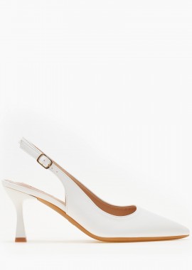 Issue - Mυτερές slingback γόβες - Λευκό