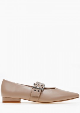 Issue - Ballet shoes μυτερά και μεταλλικές λεπτομέρειες - Μπεζ