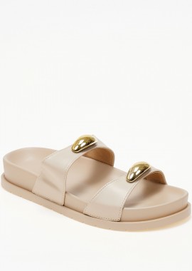 Issue - Σανδάλια flatform με μεταλλικές λεπτομέρειες - Μπεζ