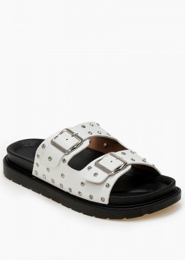 Issue - Σανδάλια flatform με τρουκς και στρας - Λευκό