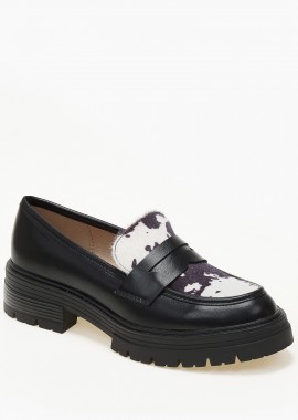 Issue - Loafers με λεπτομέρια cow - Μαύρο