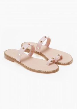 Σανδάλια με toe ring και τρουκς - Nude
