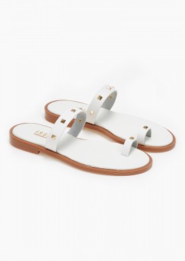 Issue - Σανδάλια με toe ring ελληνικής κατασκευής - Λευκό