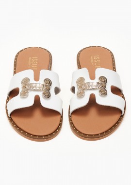 Issue - Φλατ σανδάλια handmade in Greece - Λευκό