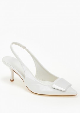 Issue - Slingback γόβες με αγκράφα - Λευκό