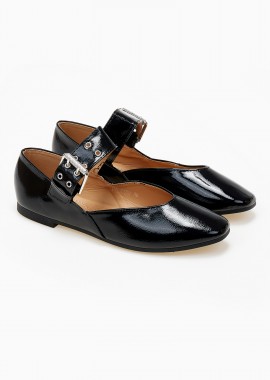 Issue - Ballet shoes με μπαρέτα - Μαύρο
