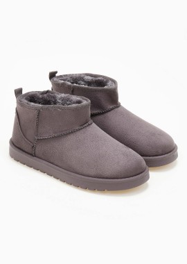 Issue - Μποτάκια suede με επένδυση - Γκρι
