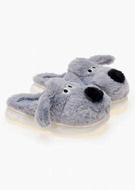 Παιδικές παντόφλες σκυλάκια - Γκρι