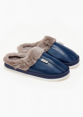 Παντόφλες δερματίνη - Μπλε