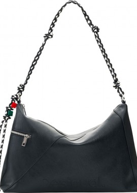 Desigual - Desigual μαύρη τσάντα ώμου HALF LOGO LEIRIA 26SAXP66