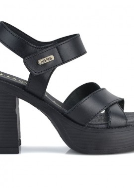 Harris - Δερμάτινo μαύρο πέδιλο Harris 654-4305