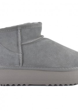 Γκρι δίπατο δερμάτινο Australian Boot Kelara 41209